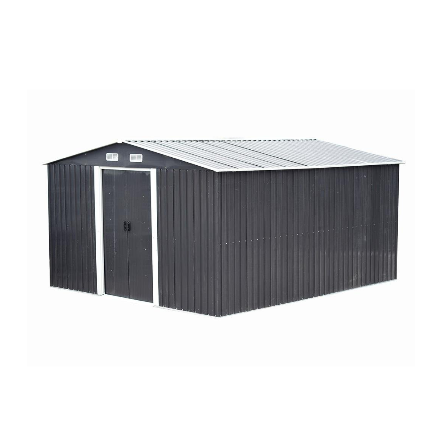 Abri de jardin en acier galvanisé gris 12,5 m² – Image 2